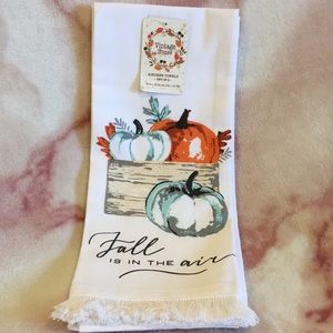 Fall Is In The Air Farmhouse Kitchen Towel Set of 2 NWT 18x28” %100 Cott…